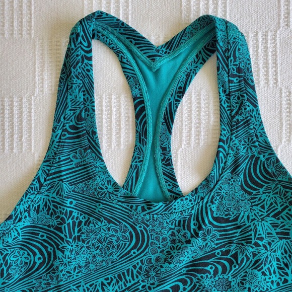Lululemon | CRB Cool Racerback II Tank | Kitakami Viridian Green Black | 2 - Picture 3 of 14